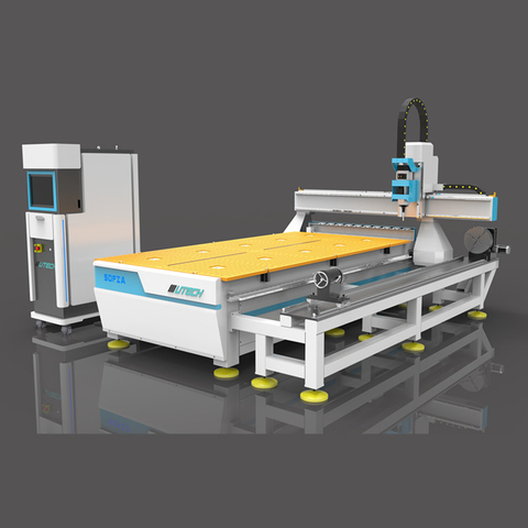 Mobilya için Dönerli 4 Eksenli Atc Ahşap Cnc Router Gravür Makinesi