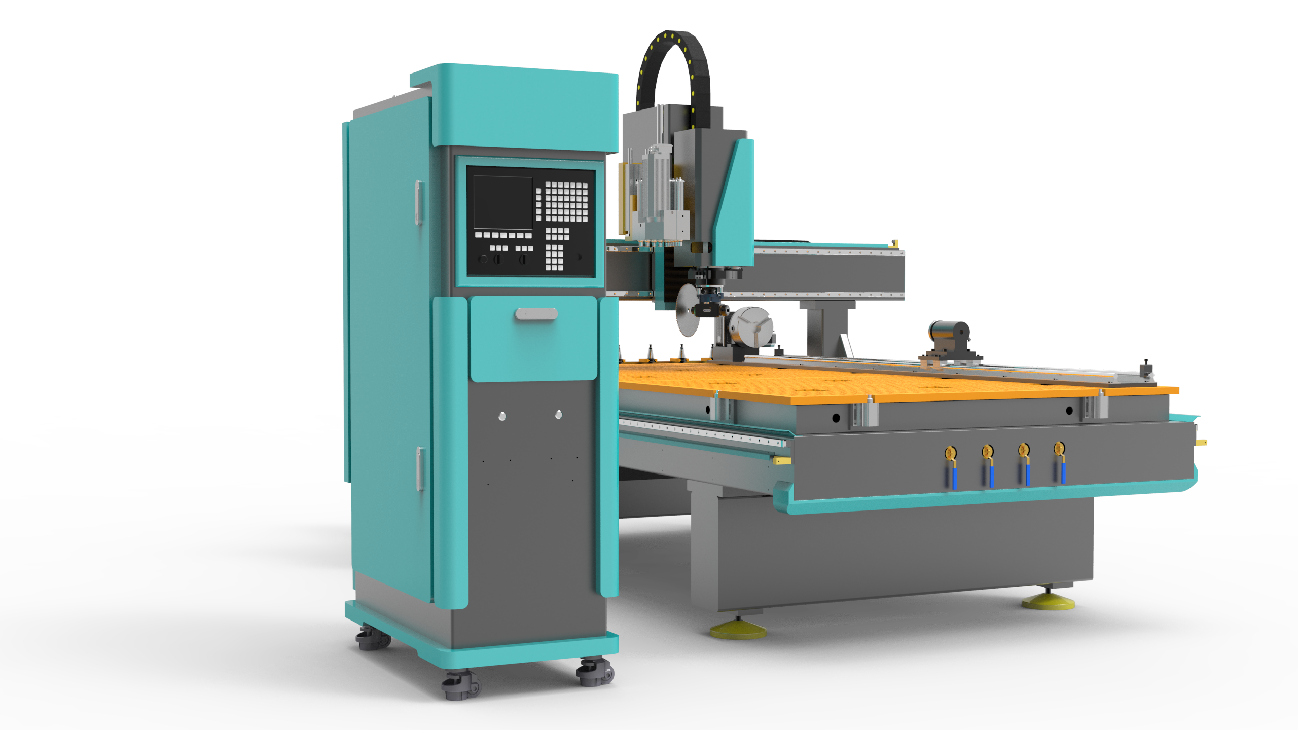 Sondaj Kafalı 4 eksenli ATC Cnc Makinesi